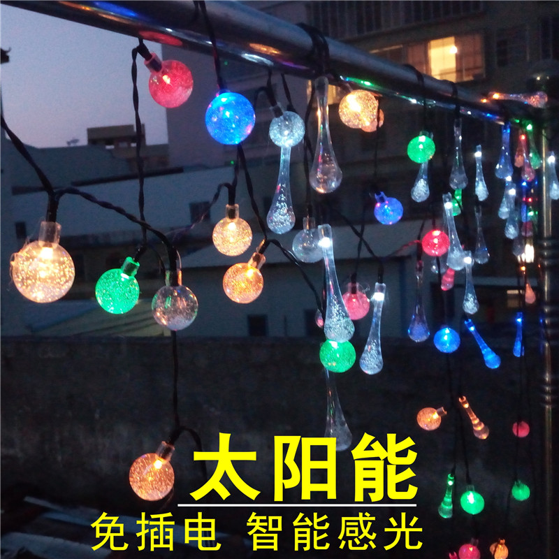 Over New Year Solar Lights string LED colored lights Stars Stars Stars strings Spring Festival Outdoor waterproof Balcony Garden Tree Light