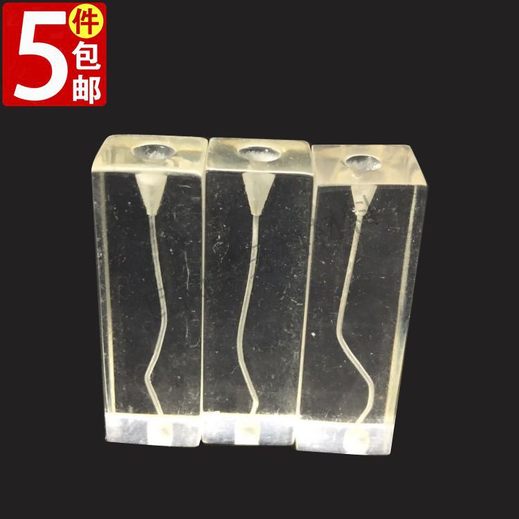 牙科口腔模型双弯曲透明根管练习块练习根管修复扩大充填5件包邮