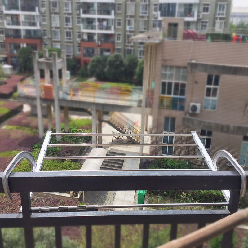 Free-to-punch balcony clotheshorse Dryer Shoes Rack Hung Up Top Guardrails Windows Drying Rod drying racks Heating sheets