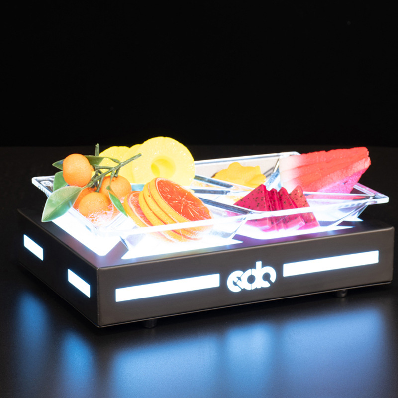 LED Luminous Fruits Pan KTV Bar Snack Dish Color Light Fruit Cake Racks Creative Snack Snack-style Multilayered Creative Disc