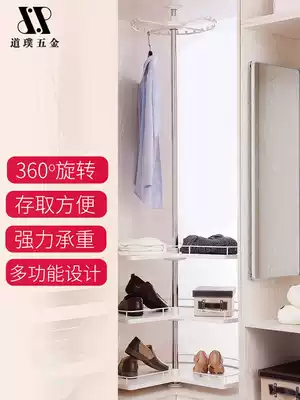 Wardrobe rotating hanger corner round basket cabinet multifunctional 360-degree cloakroom ring floor trouser rack