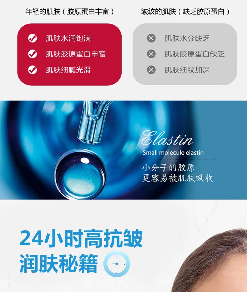 Mua một tặng một! Six-peptide chống nhăn làm săn chắc da bằng axit hyaluronic cho da mặt để giảm nếp nhăn tinh chất vàng 24k hàn quốc