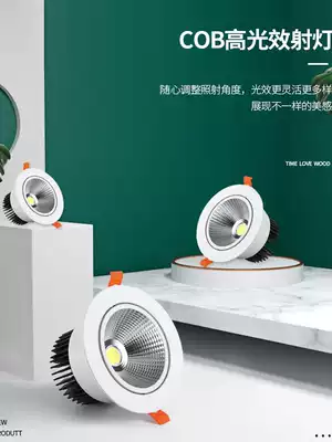 Heshengshiru cob spotlight LED ceiling light Embedded home commercial living room background wall ceiling bull's eye light