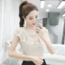 Áo sơ mi ren che bụng nữ siêu mỏng mùa hè 2019 ngọt ngào và mỏng manh, áo sơ mi ren che bụng, áo sơ mi nhỏ kiểu tây, áo voan không tay - Áo sơ mi chiffon ren Áo sơ mi chiffon ren