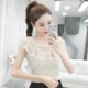 Áo sơ mi ren che bụng nữ siêu mỏng mùa hè 2019 ngọt ngào và mỏng manh, áo sơ mi ren che bụng, áo sơ mi nhỏ kiểu tây, áo voan không tay - Áo sơ mi chiffon ren