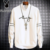 Playboy mens long sleeve T-shirt 2021 New Spring and Autumn Tide brand Korean version of the trend round neck sweater base shirt