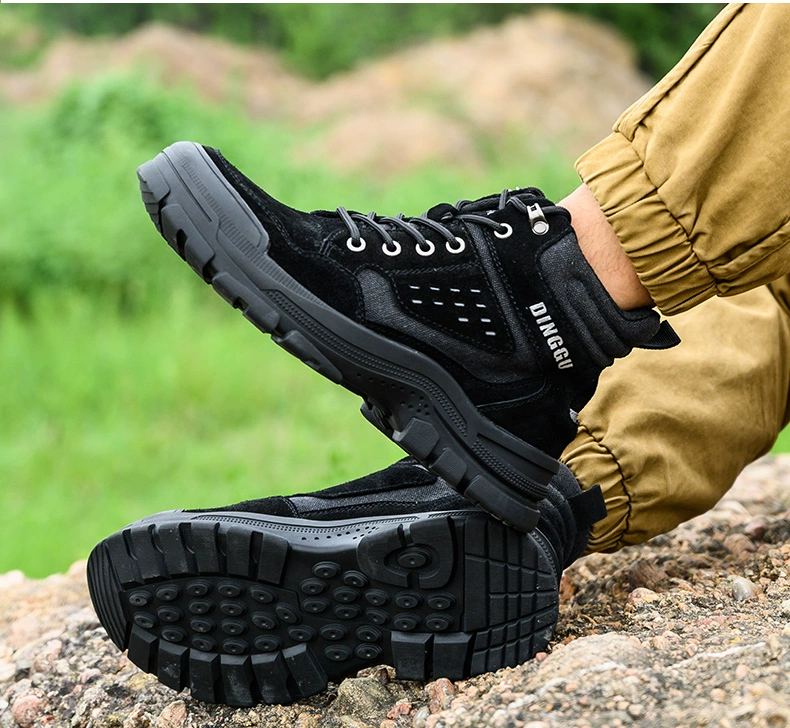 Labor protection shoes for men, men's, anti-smash, anti-puncture, steel toe, lightweight, high-top, old protection belt, steel plate, construction site work, winter