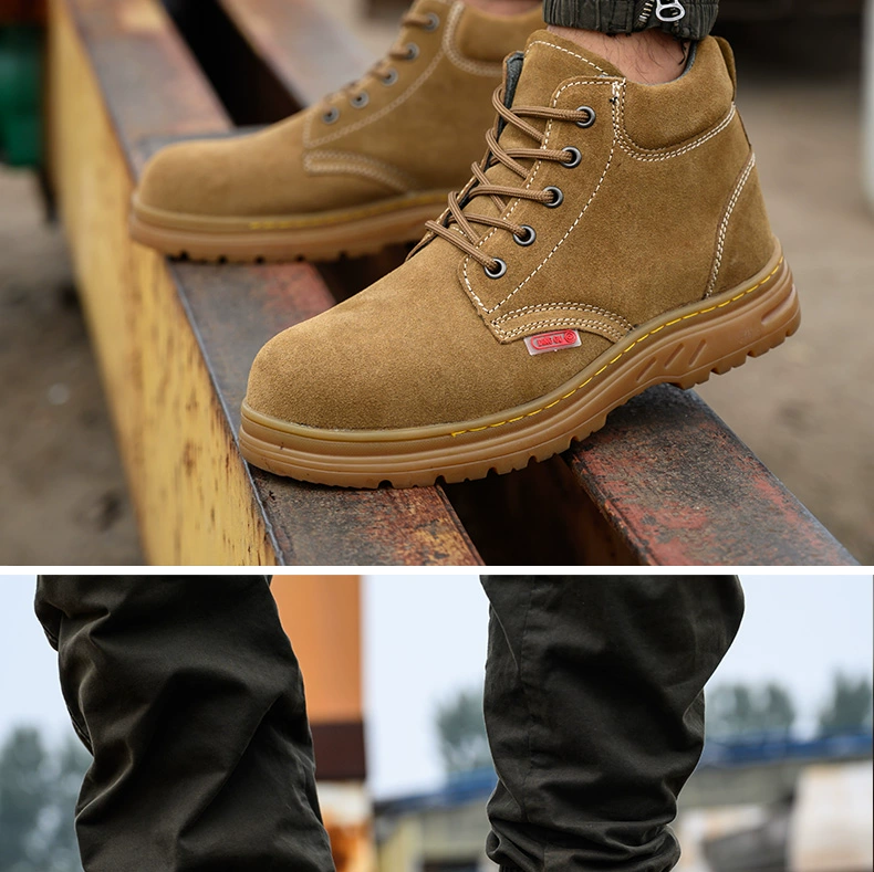 Men's labor protection shoes are anti-smash and puncture-proof steel toe welders special high-top work winter old protection with steel plate men's style