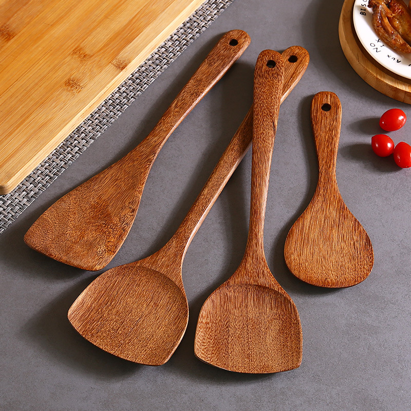 Chicken Wings Wood Pan Shovel Home Not Stained with special wood shovel resistant to high temperature and no injury pan wood fried vegetable Shovel Rice Spoon Kitchenware