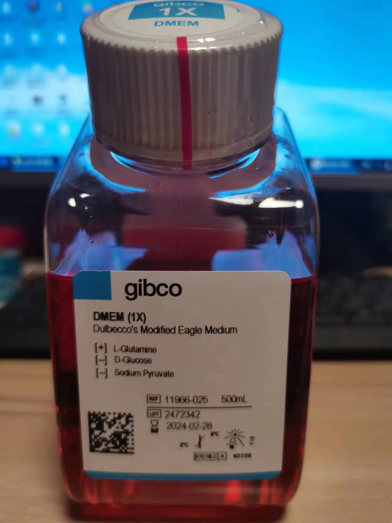 Gibco11966025 DMEM培养基 不含葡萄糖丙酮酸钠 11966-025 500ml