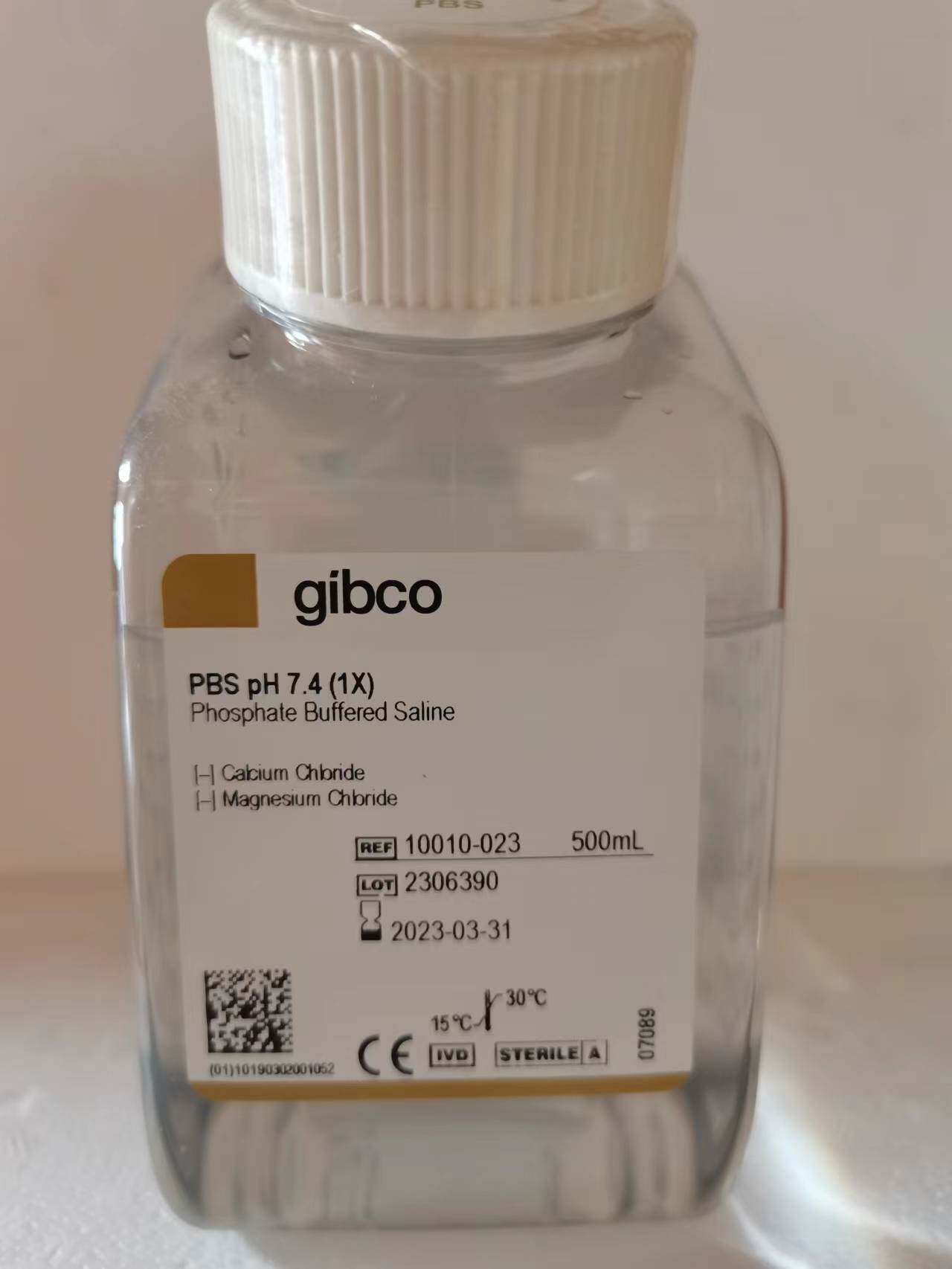 含票gibco 10010-023 PBS 缓冲液 pH 7.4不含钙镁 500ml 10010023