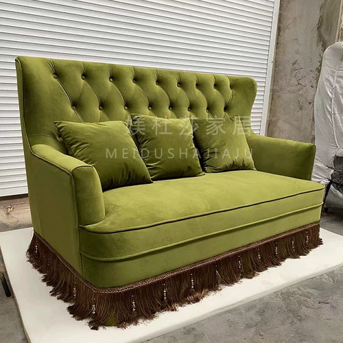 Ретро зеленый дизайнерский диван для двоих, мебель, французский ретро стиль, в американском стиле