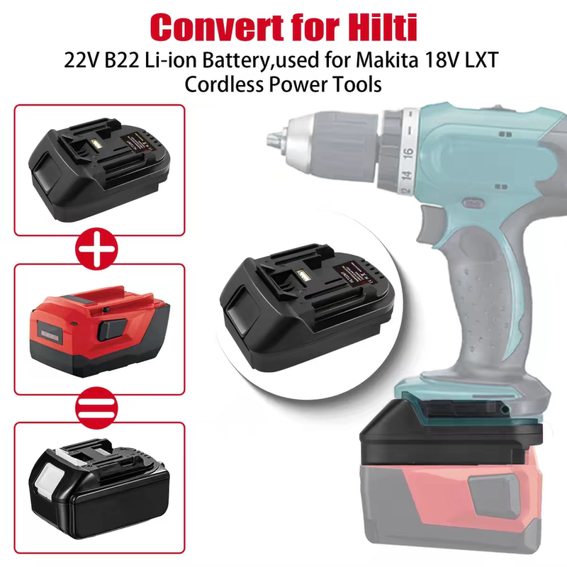 Hilti Adapter Is Suitable for Hilti Hilit22V Lithium Battery to Makita Dewalt Milwaukee 18-20V Host Devices Hilti Adapter Is Suitable for Hilti Hilit22V Lithium Battery to Makita Dewalt Milwaukee 18-20V Host Devices