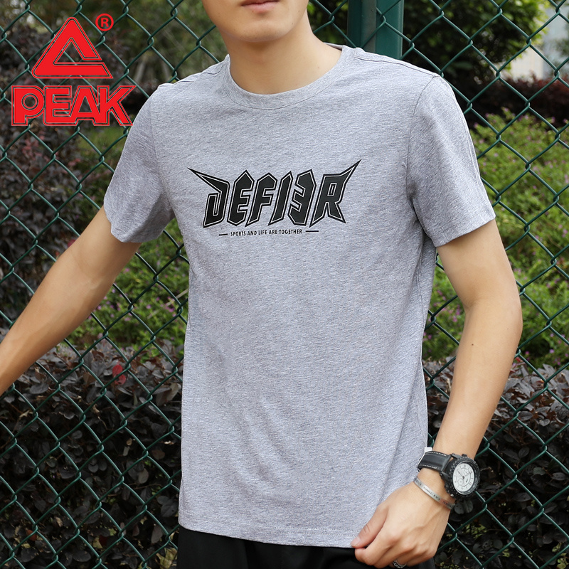 Peak men's short-sleeved trend 2022 summer new breathable sports clothes pure cotton T-shirt loose casual tops
