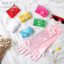 Childrens dance princess dress long gloves performance girls dress accessories finger cots stage performance etiquette gloves