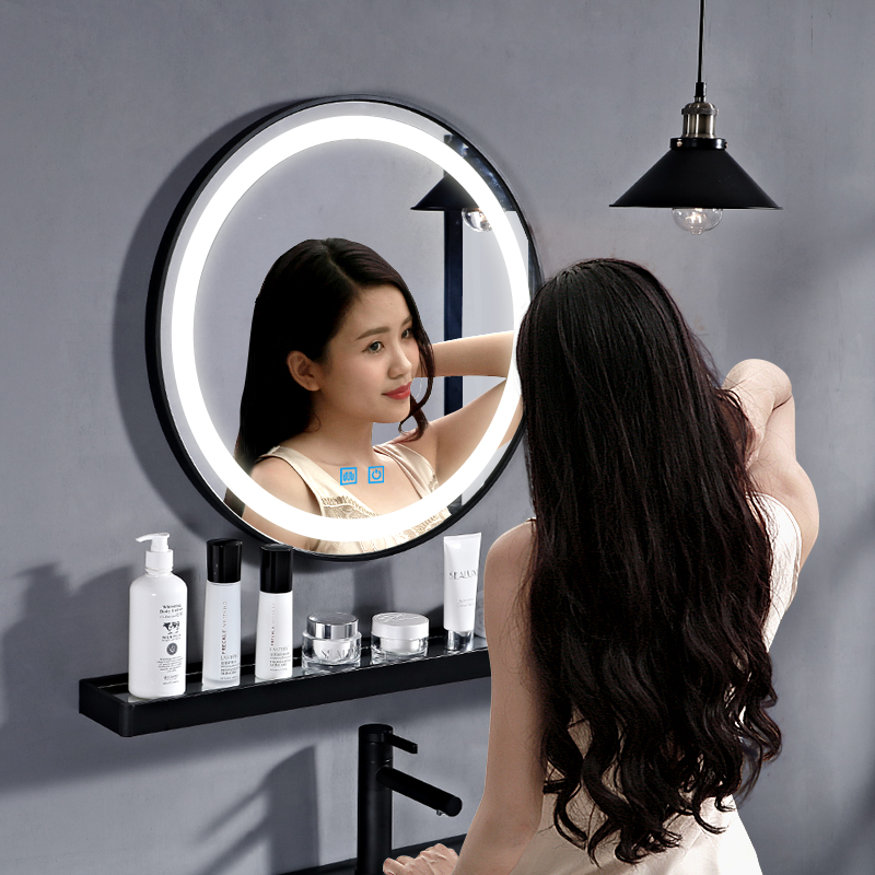 Dressing room Wash Terrace Led Bathroom smart mirror with lamp wall-mounted Touch Screen Anti-fog mirror hanging wall-style Bathroom Mirror