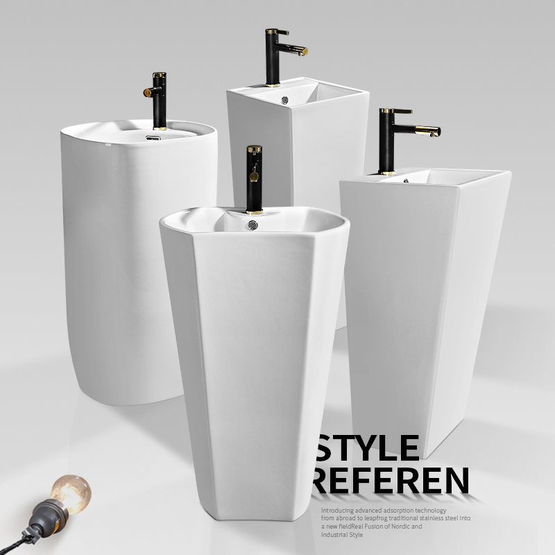 Post-column washbasin washbasin integrated basin column basin integrated floor type washbasin balcony ceramic handwashing pool