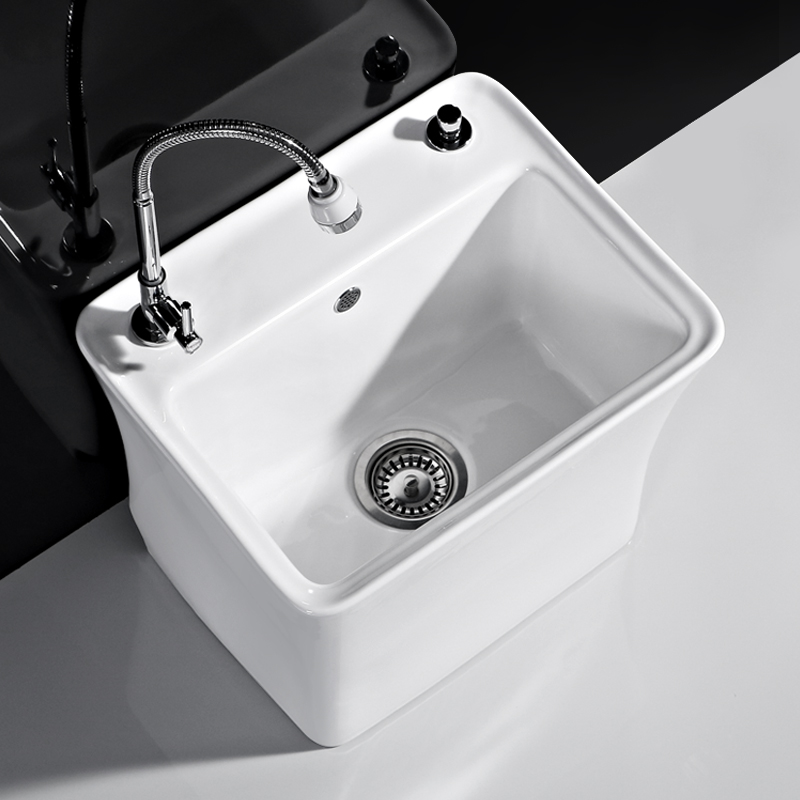 Inoni bathroom square balcony ceramic washing mop pool mop pool household dressing room floor type mop pool