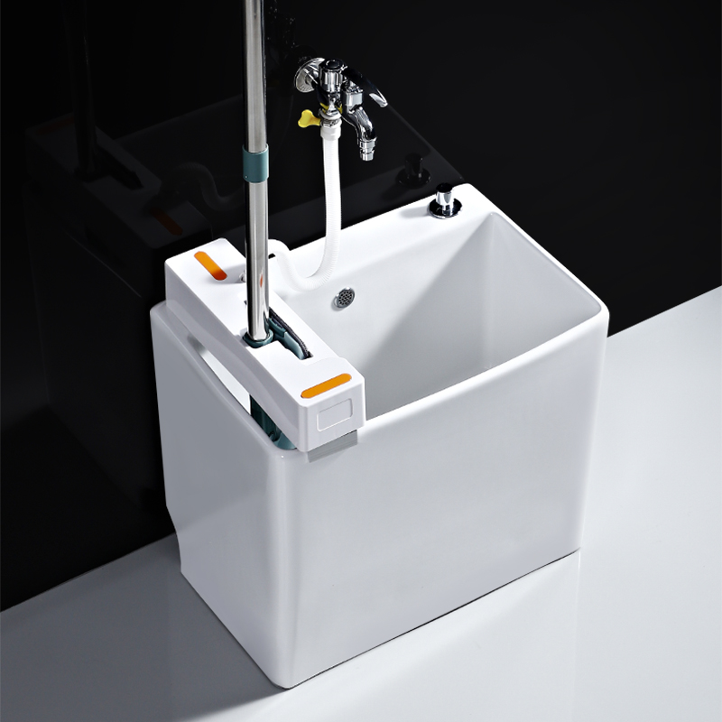 Ceramic mop pool lazy wet dual use extrusion water pier cloth pool free hand washing flat plate mop household tug pool