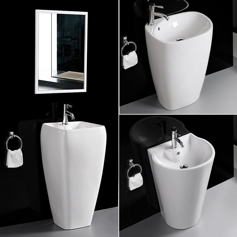 Pillar Basin Floor Washing Basin One Balcony Washing Pool Nordic Ceramic Art Basin Pillar Balcon