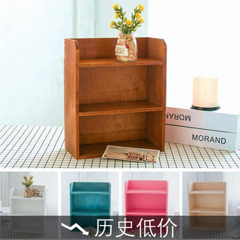 Solid wood pink girl heart dressing table cosmetics sorting storage cabinet dormitory table storage box mini display rack