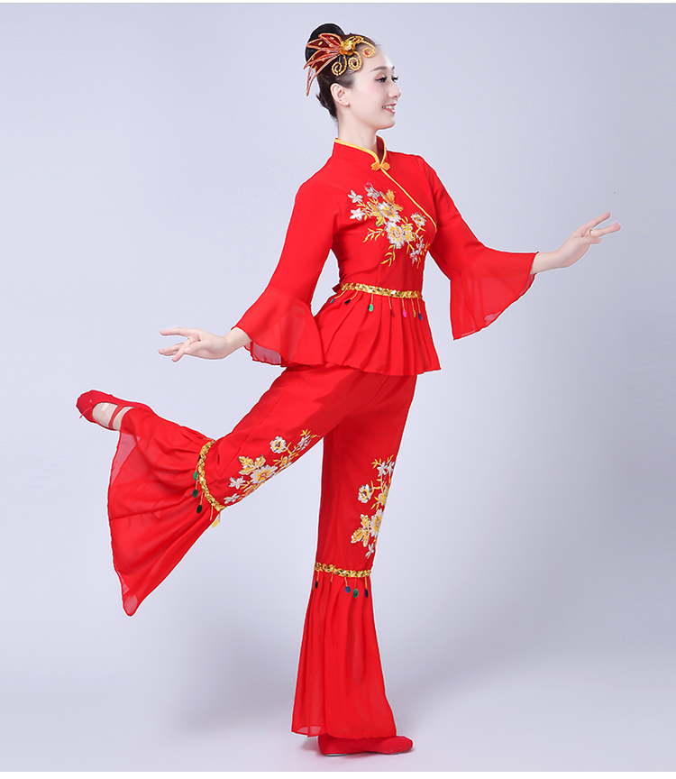 2018 mới trung niên và trang phục khiêu vũ fan già Yangko quần áo eo trống vuông nhảy bộ quốc phục phụ nữ - Khiêu vũ / Thể dục nhịp điệu / Thể dục dụng cụ giầy nhảy dancesport trẻ em