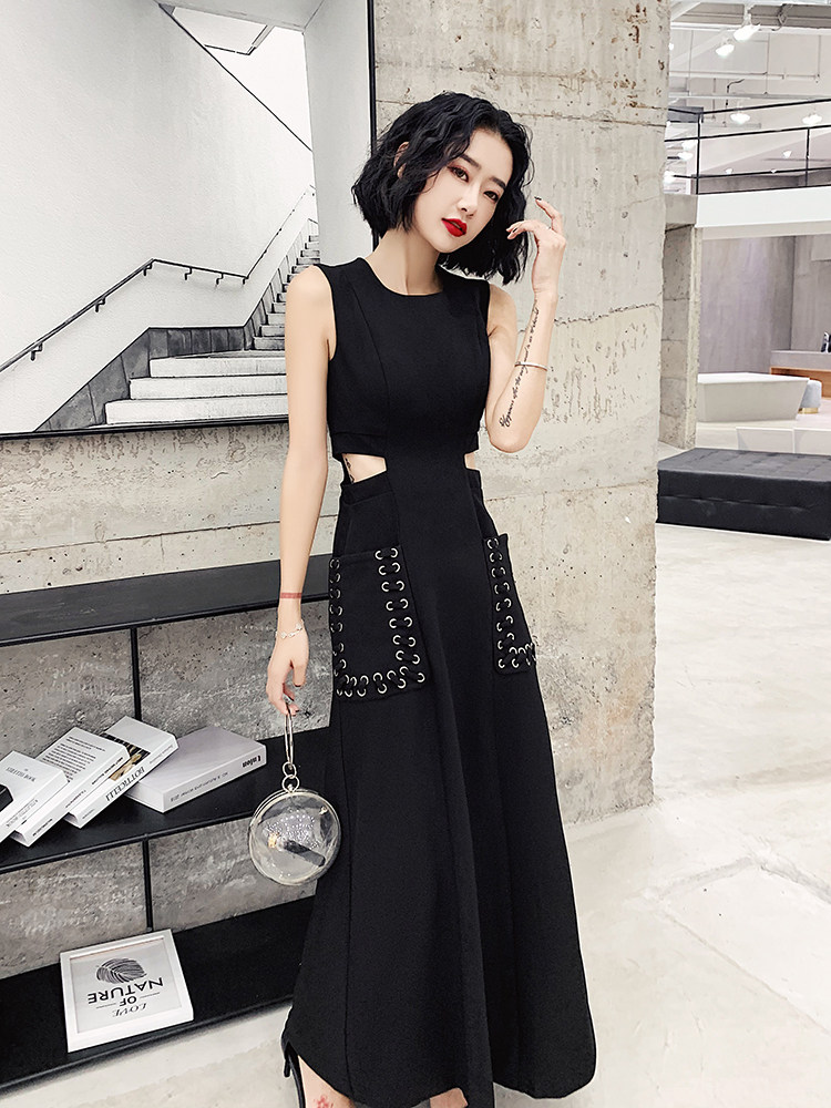Black evening dress skirt female banquet temperament is thin and long version of the high texture socialite party Birthday party dress
