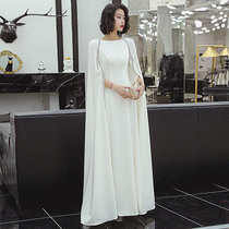 White evening dress female banquet aura Queen host high-end annual temperament long elegant dress