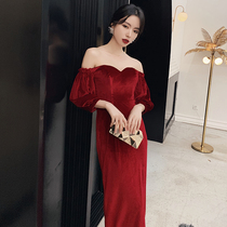 High-end evening dress dress 2020 new elegant and noble temperament long banquet wine toast bride