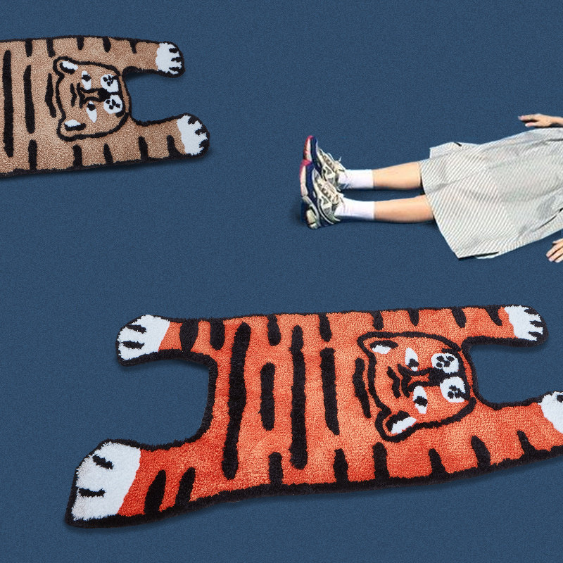 Bedroom tiger carpet Cartoon net red Children's room lying animals full of cute girls ins floor mat bedside blanket