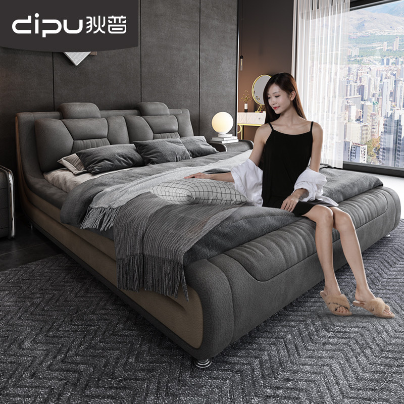 DipNordic tech bunk bed modern minimalist cloth art bed 1 8 m master bedroom with double bed, wedding bed bedroom furniture