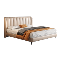 Dipu modern minimalist ins style master bedroom home minimalist Italian double bedroom first layer cowhide soft-covered double bed