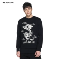Trendiano New Men's Spring Trend Dragon Emelcodery Mid -Length Kessing Lacket 3JI1042010