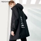 TRENDIANO mùa thu và mùa đông mặc chữ mới kích thước lớn giản dị lỏng lẻo trùm đầu áo gió dài áo khoác thủy triều