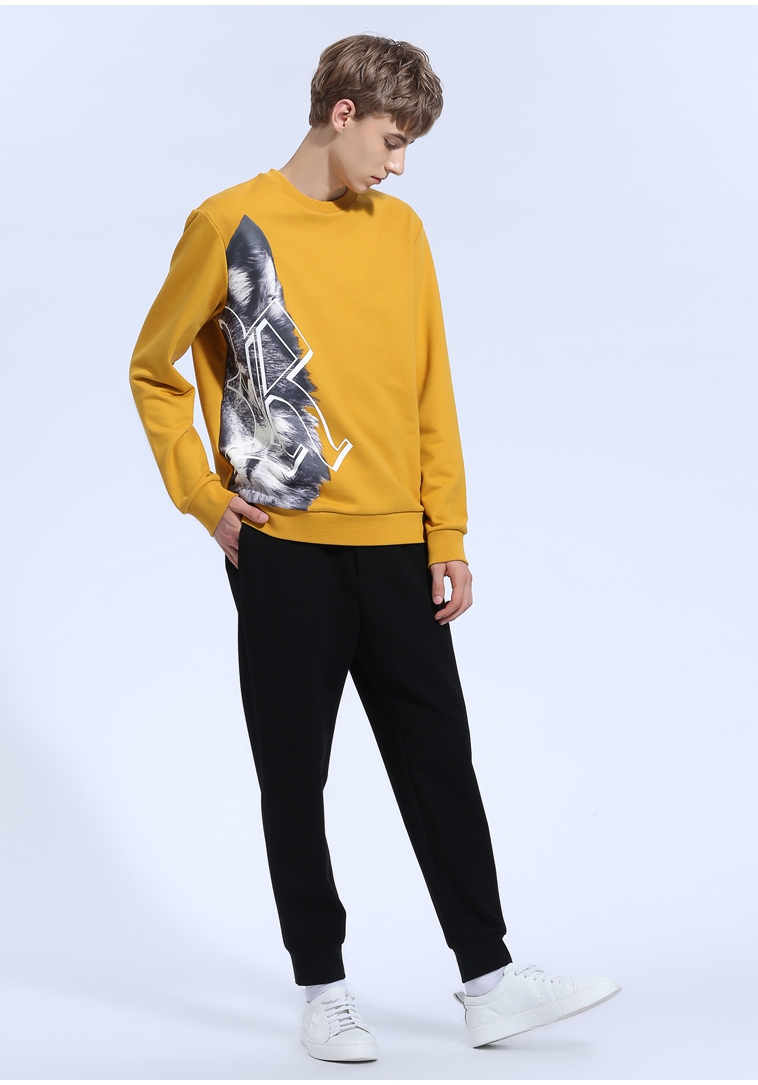 TRENDIANO Đàn ông mùa thu thường thư in áo thun cotton Áo len 3JE3045040 - Áo len áo len nam