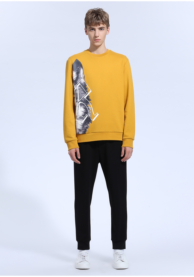 TRENDIANO Đàn ông mùa thu thường thư in áo thun cotton Áo len 3JE3045040 - Áo len áo len nam