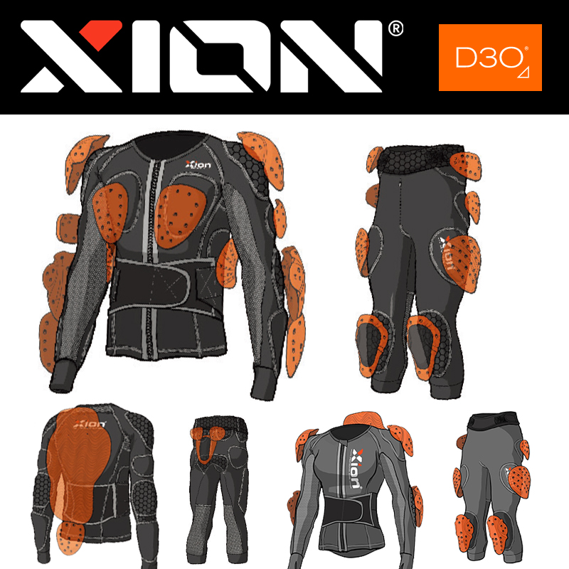 Europe Xion ski protective gear D3O snowboard armor set Anti-fall extreme sports protection double board
