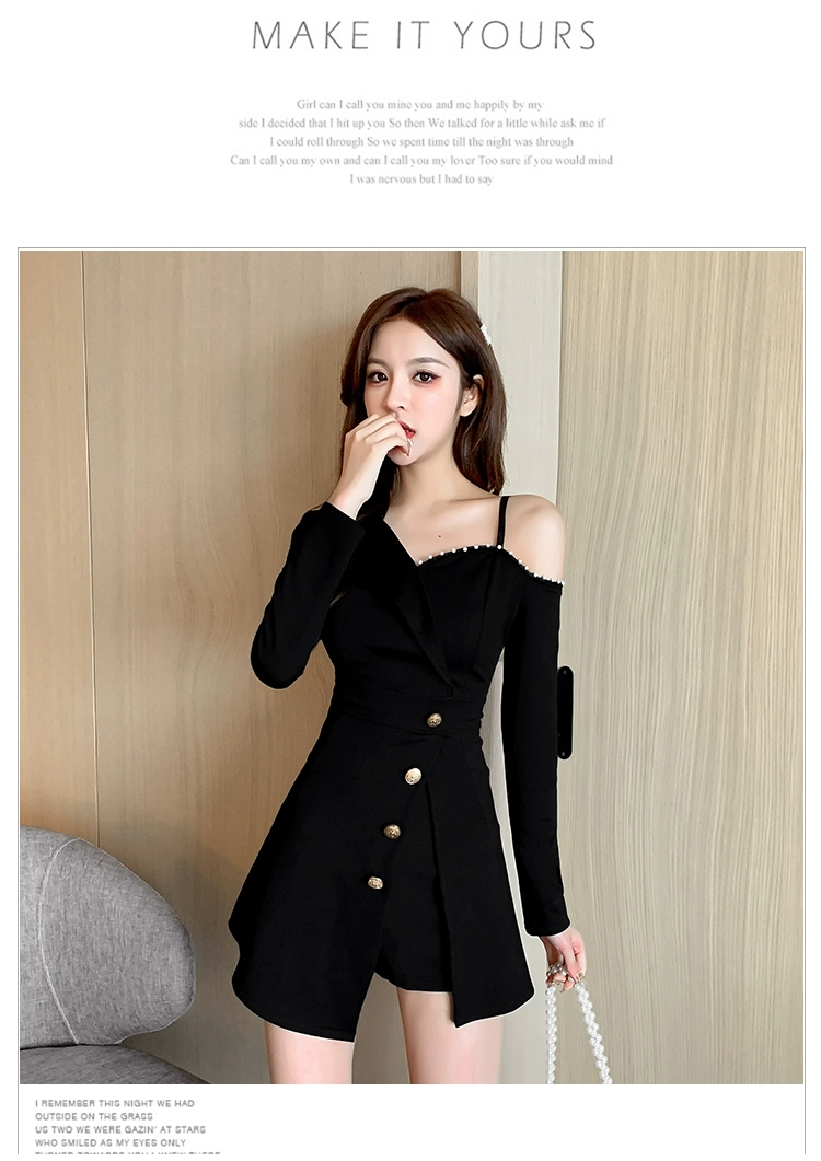 Fashion Temperament Suit Women 2022 New Spring and Autumn Strapless Irregular Dress Black Shorts Western Style Two-piece Suit sweat suits women