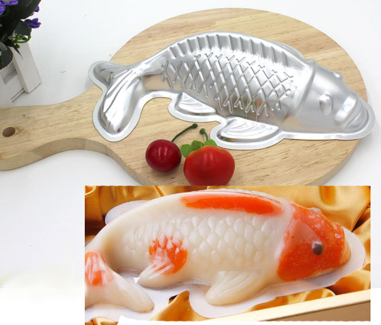 Dụng cụ làm bánh, khuôn nhôm hình con cá, bánh cá quanh năm, thạch, khoai môn, khuôn mực, khuôn thức ăn nhà bếp - Tự làm khuôn nướng khuon banh khot