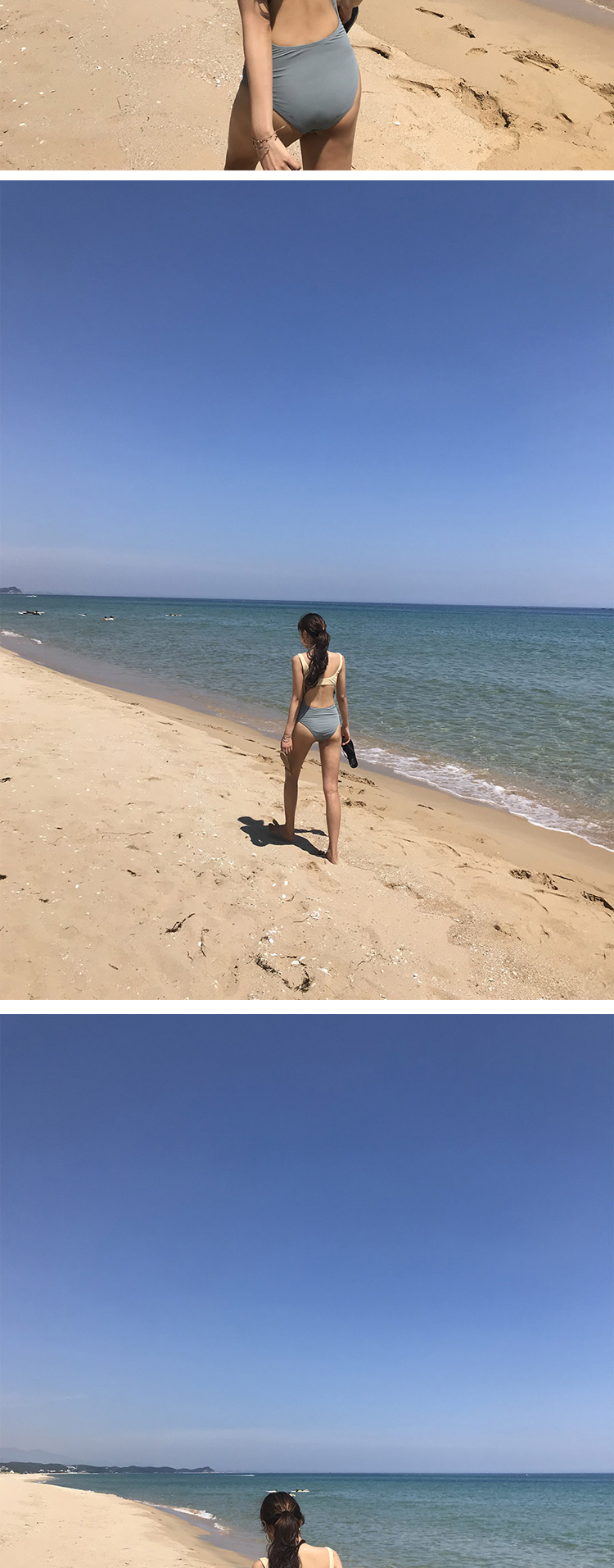 "Amoy" Phiên bản Hàn Quốc có khí chất tương phản bụng thon thon thon gọn bảo thủ ngực nhỏ học sinh áo ngực tam giác Xiêm - Bộ đồ bơi hai mảnh 	đồ bơi 2 mảnh quần