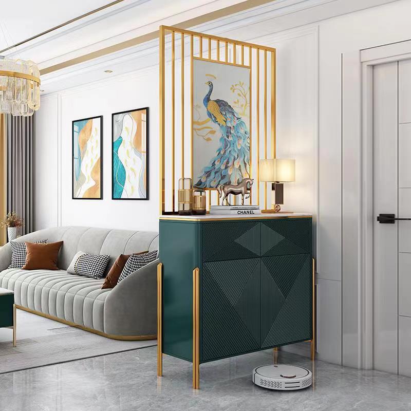 Entrance to the family Xuan Guan Cabinet Light Lavish Shoes Cabinet Living-room Cubicle Cabinet Modern Minimalist Screen Bifacial Carved decorated door hall cabinet