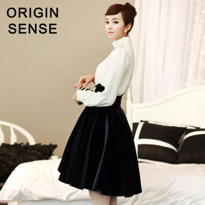 Autumn and winter velvet puffy skirt, half skirt, women's high-waisted retro wide-swing umbrella skirt, velvet skirt, petite figure makes one look taller and slimmer
