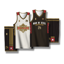 Original design retro basketball suit suit mens custom double-sided jersey game training uniform sports private printing