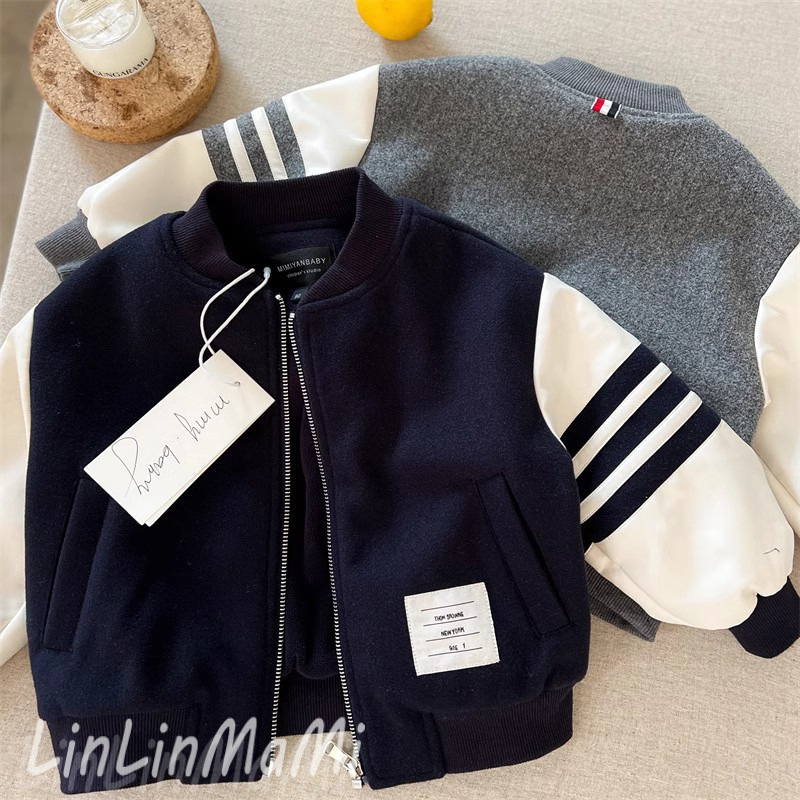 25 Popular Baseball Jackets Trendy Autumn and Winter Korean Style Loose Thickened Winter Casual Stylish Children's Cardigan Children's Clothing