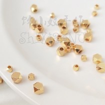 14K bag gold shearl corner cut polygon cut pearl diaphragm diy hand - bead material jewelry accessories