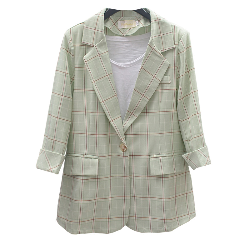 Kẻ sọc bảy tay áo nắng bằng chứng phù hợp với áo khoác mùa xuân và mùa hè của phụ nữ mới phiên bản Hàn Quốc cho thấy mỏng một nút xuống giản dị phù hợp với áo khoác nhỏ