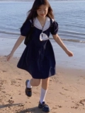Японская школьная юбка, летнее ретро военно-морское платье для школьников, по фигуре