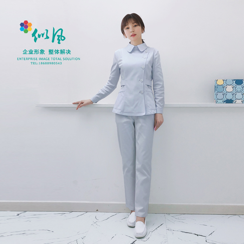 Fall and Winter Korean nurse clothing split suit dental dental dental doctor work suit female sleeve guided medical front desk two pieces