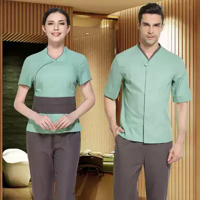 New spa health museum technician clothing men and women foot bath technician clothing Chinese massage physiotherapist clothing Chinese style