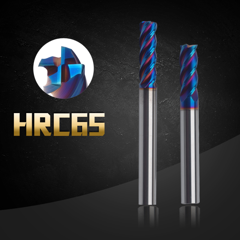 65 degree 4-blade round nose tungsten steel end mill alloy coated bull nose knife R0 1 0 2 0 3 0 5 11 5